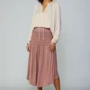 Best Smocked Waist Midi Skirt Women Skirts