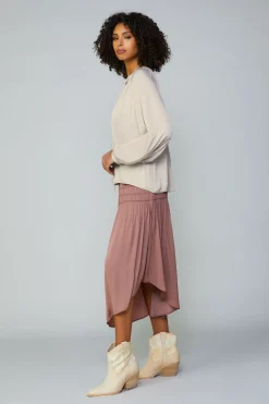 Best Smocked Waist Midi Skirt Women Skirts