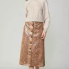 Hot Snake Print Midi Skirt Women Skirts