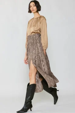 Clearance Snake Print Midi Skirt Women Skirts