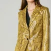 Outlet Snakeskin Welt Pocket Blazer Women Coats & Jackets