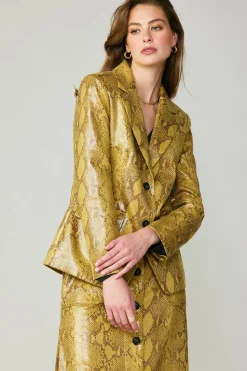 Outlet Snakeskin Welt Pocket Blazer Women Coats & Jackets
