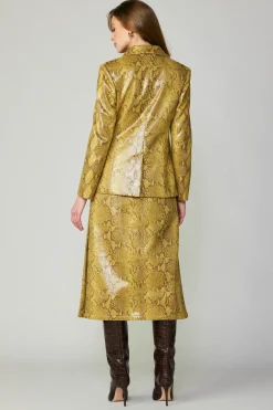 Outlet Snakeskin Welt Pocket Blazer Women Coats & Jackets