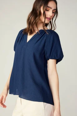 Sale Split Neckline Top Women Short Sleeve Tops