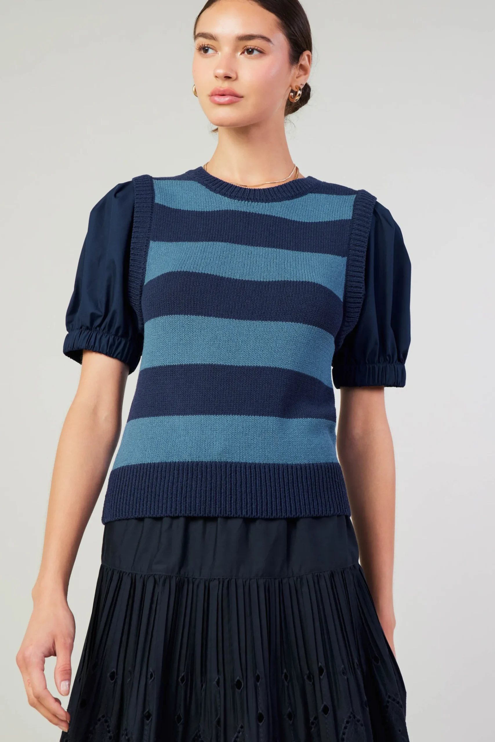 Clearance Striped Sweater Top Women Knitwear | Short Sleeve Tops