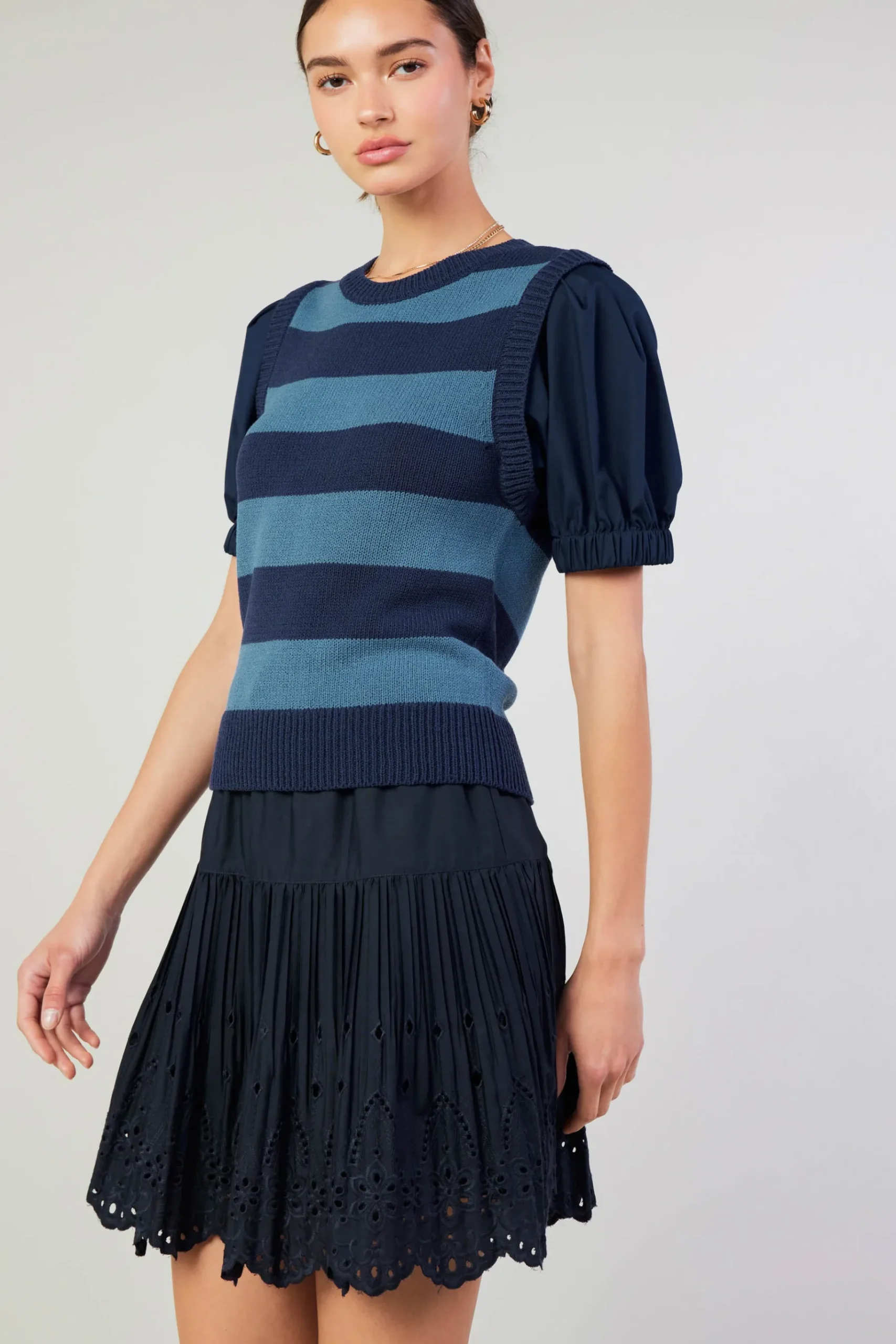 Clearance Striped Sweater Top Women Knitwear | Short Sleeve Tops