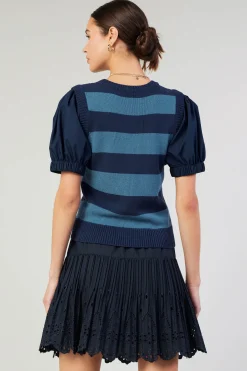 Clearance Striped Sweater Top Women Knitwear | Short Sleeve Tops