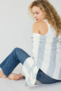 Discount Striped Textured Throw Blanket Women Accessories