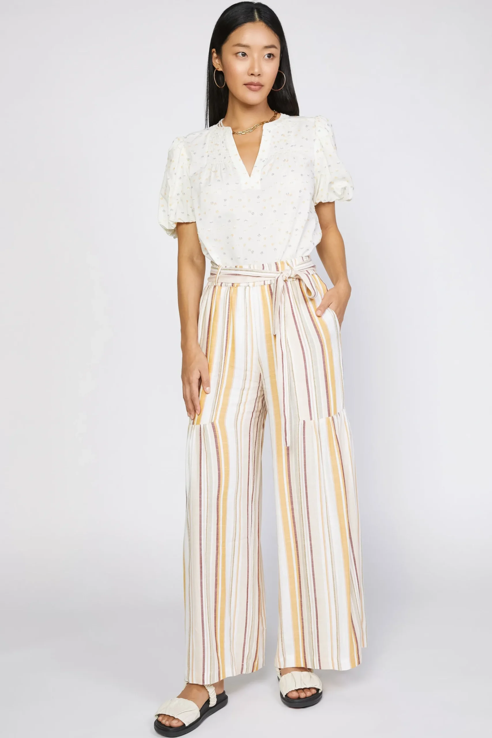Sale Striped Wide Leg Pant Women Pants