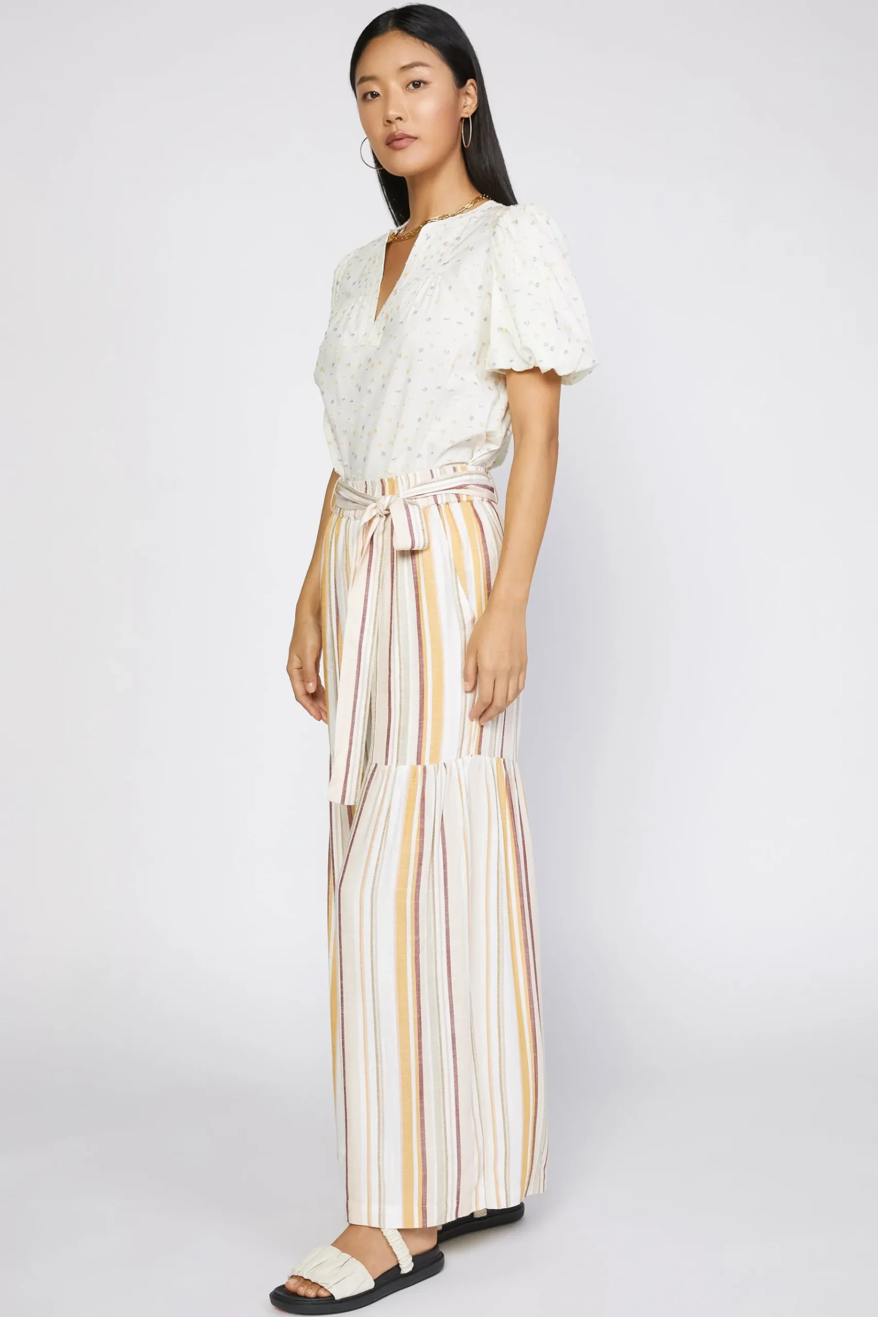 Sale Striped Wide Leg Pant Women Pants