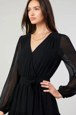 Hot Surplice Mini Dress Women Mini Dresses
