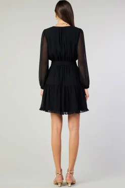 Hot Surplice Mini Dress Women Mini Dresses