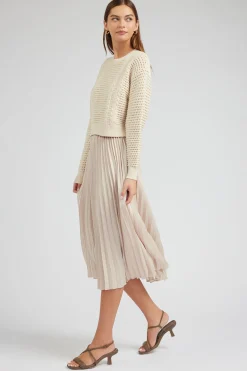 Outlet Sweater & Pleated Dress Set Women Knitwear