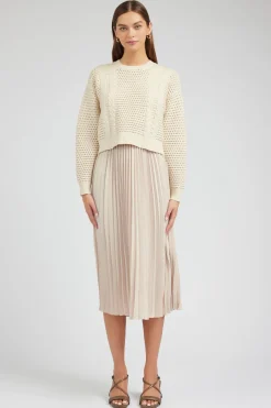 Outlet Sweater & Pleated Dress Set Women Knitwear