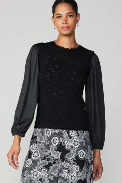 Clearance Textural Knit Sweater Top Women Long Sleeve Tops | Sweaters
