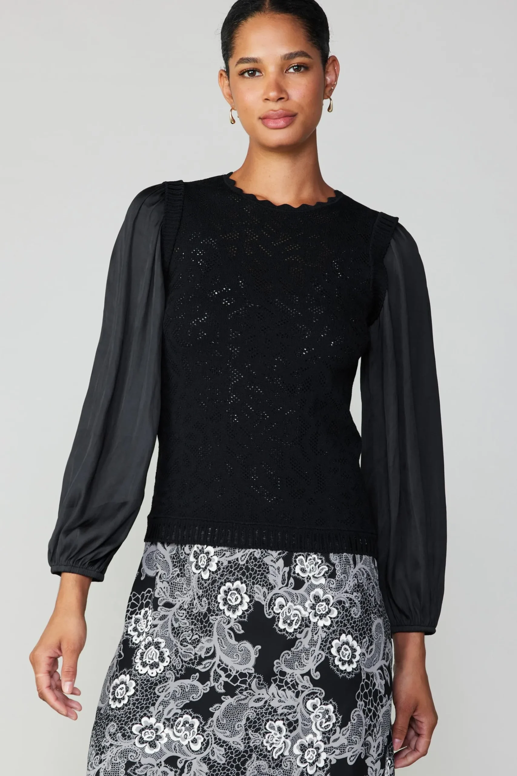 Clearance Textural Knit Sweater Top Women Long Sleeve Tops | Sweaters