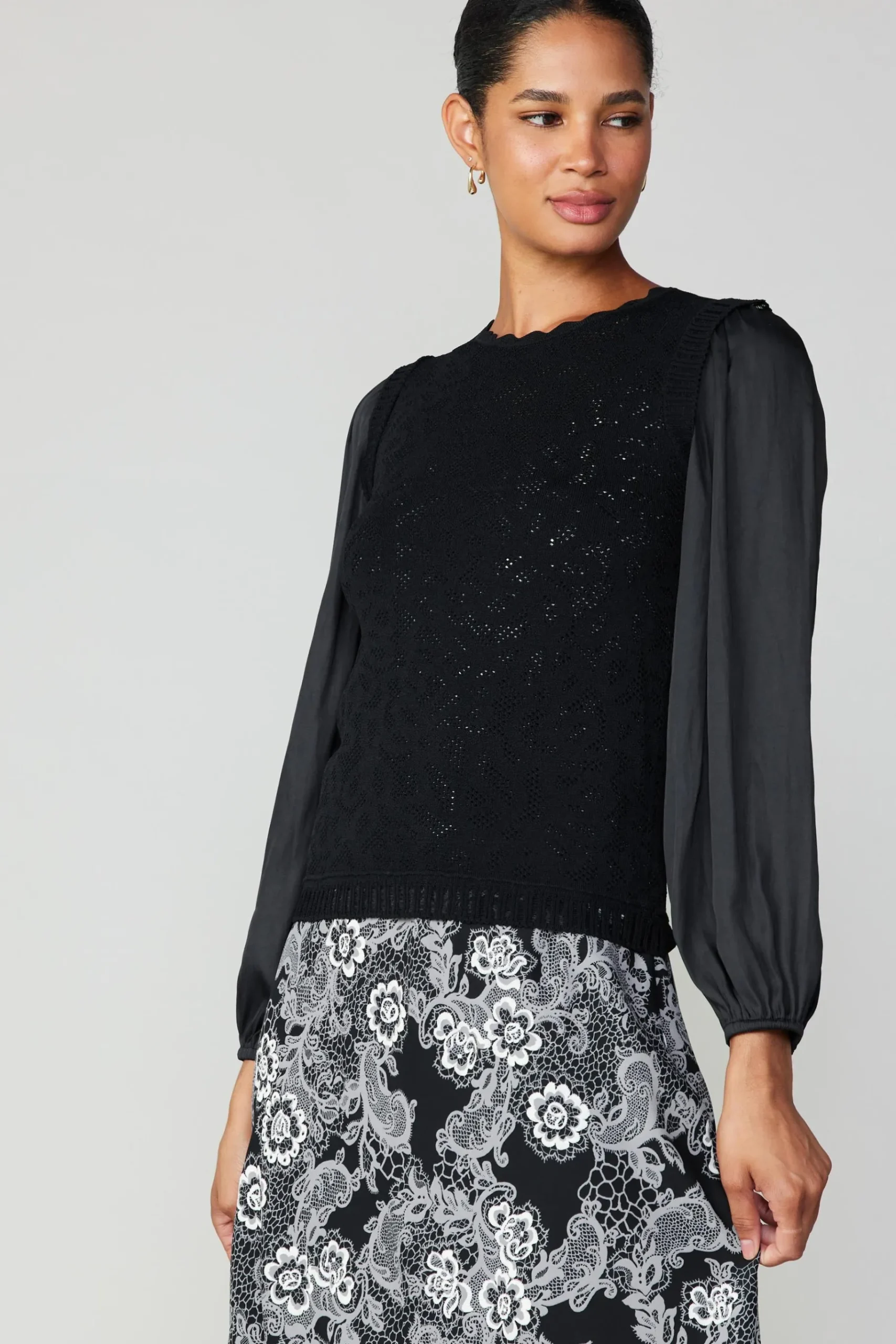 Clearance Textural Knit Sweater Top Women Long Sleeve Tops | Sweaters