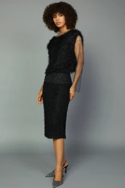 New Textured Sparkle Skirt Women Skirts