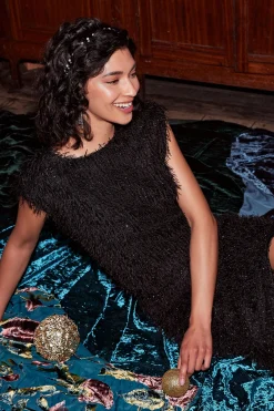 Best Textured Sparkle Top Women Sleeveless Tops