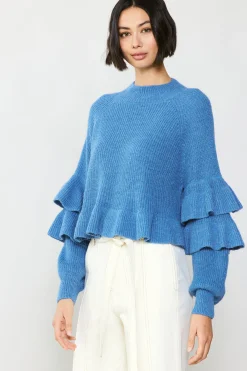 Outlet Tiered Sleeve Sweater Women Sweaters