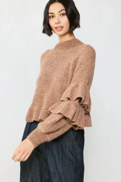 Discount Tiered Sleeve Sweater Women Sweaters