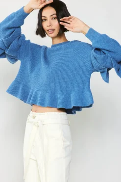 Outlet Tiered Sleeve Sweater Women Sweaters