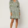 Hot Tile Print Mini Dress Women Mini Dresses