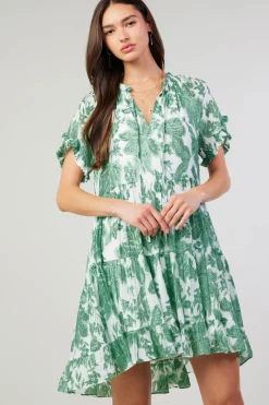 Fashion Tulip Jacquard Mini Dress Women Midi Dresses | Mini Dresses