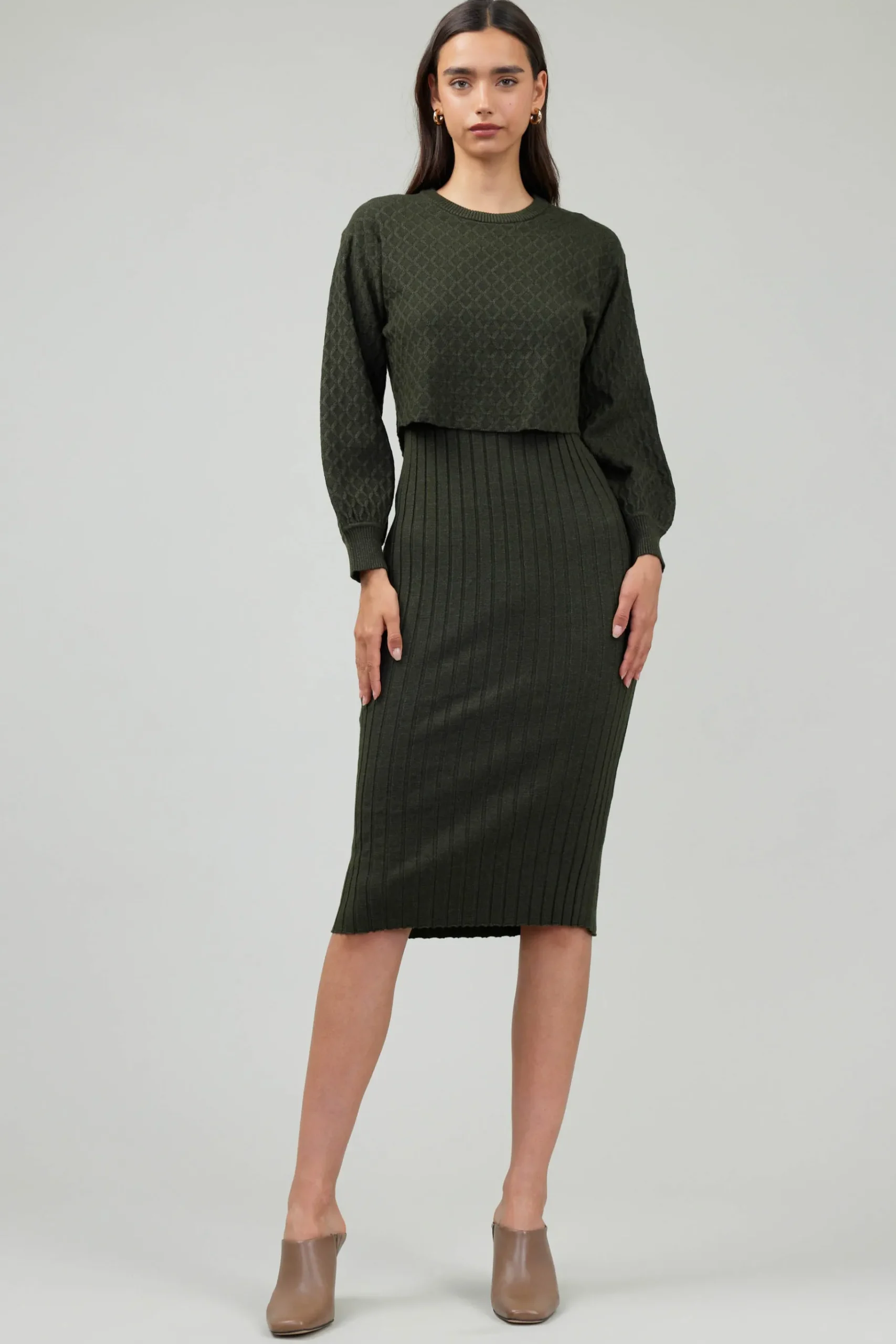 Clearance Two Piece Sweater Dress Women Knitwear | Midi Dresses