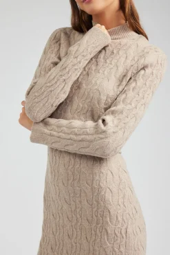 Clearance Two-piece Cable Knit Dress Women Knitwear | Midi Dresses