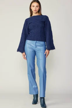 Online Vegan Leather Straight Pant Women Pants