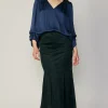 Fashion Vegan Suede Fishtail Skirt Women Skirts
