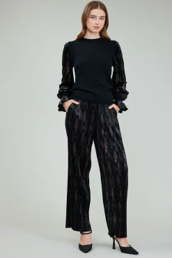 Best Velvet Foil Sweater Top Women Knitwear | Long Sleeve Tops