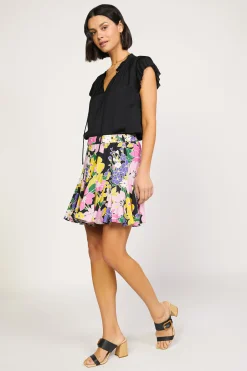 Discount Vintage Floral Godet Skirt Women Skirts
