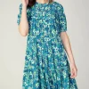 Clearance Watercolor Floral Mini Dress Women Mini Dresses