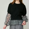 Sale Windowpane Plaid Sweater Top Women Long Sleeve Tops | Sweaters