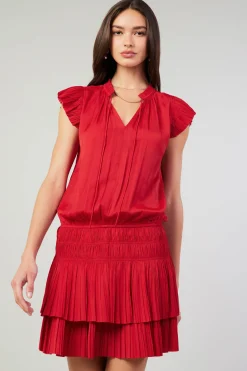 Fashion Zoey Pleated Mini Dress Women Mini Dresses