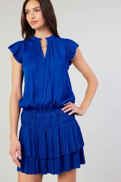 New Zoey Pleated Mini Dress Women Mini Dresses