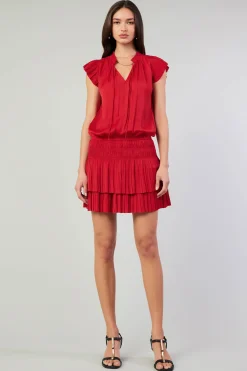 Fashion Zoey Pleated Mini Dress Women Mini Dresses
